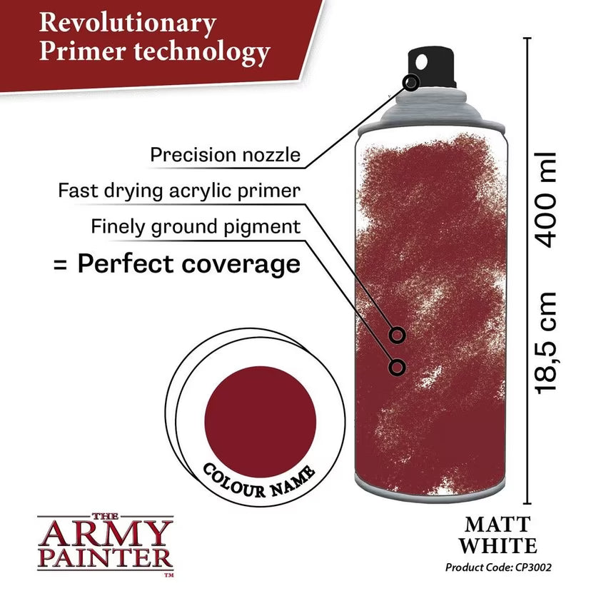 Army Painter Primer Matt White Spray (400ml)