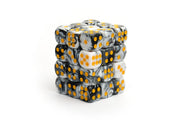 Marble Dice | Black & White | 36x12mm Dice Block
