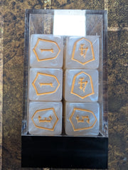 12X16mm Dice Block | Pearlescent White Shield